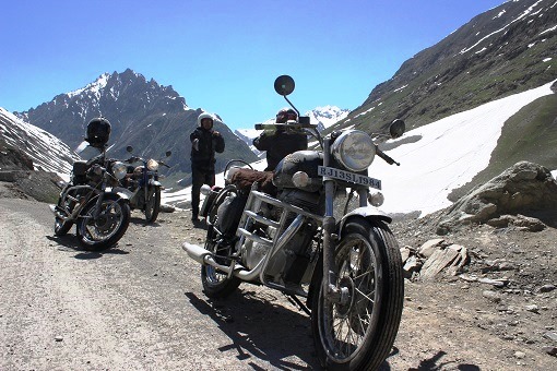 Crossing Zojila pass is an ordeal. The road to the Pass gets washed away every winters due to snow. And there are long queues of trucks to cross - interesting for bikers - And once you are across - it is heaven again ..