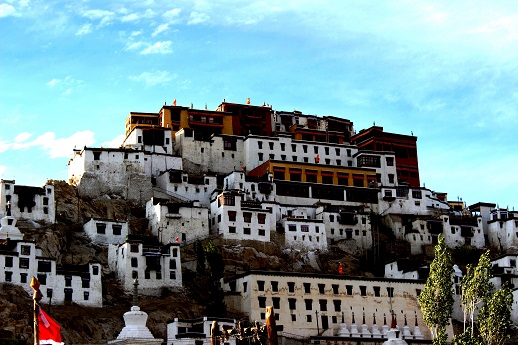 The beautiful Thikse Monastery on the way to Pangong Lake